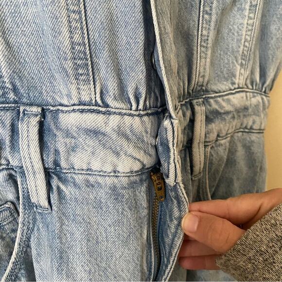 Good American | Weightless Short Jumpsuit Denim Romper Indigo Blue Medium - Picture 7 of 11